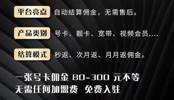 號易號卡分銷平臺，運(yùn)營商源頭高傭推廣！